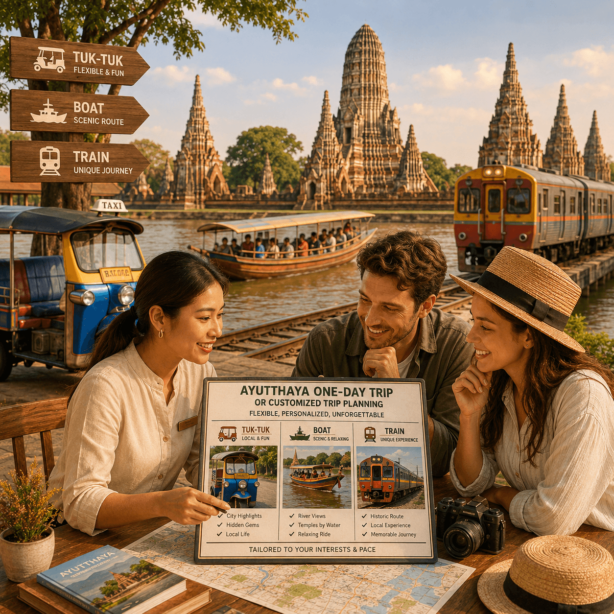 ออกแบบเส้นทางครบทั้งเรือ อาหาร และแวะชม