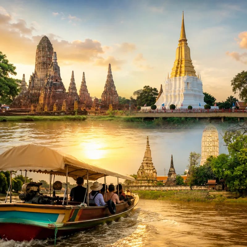 ล่องเรือไหว้ 3 วัด อยุธยา