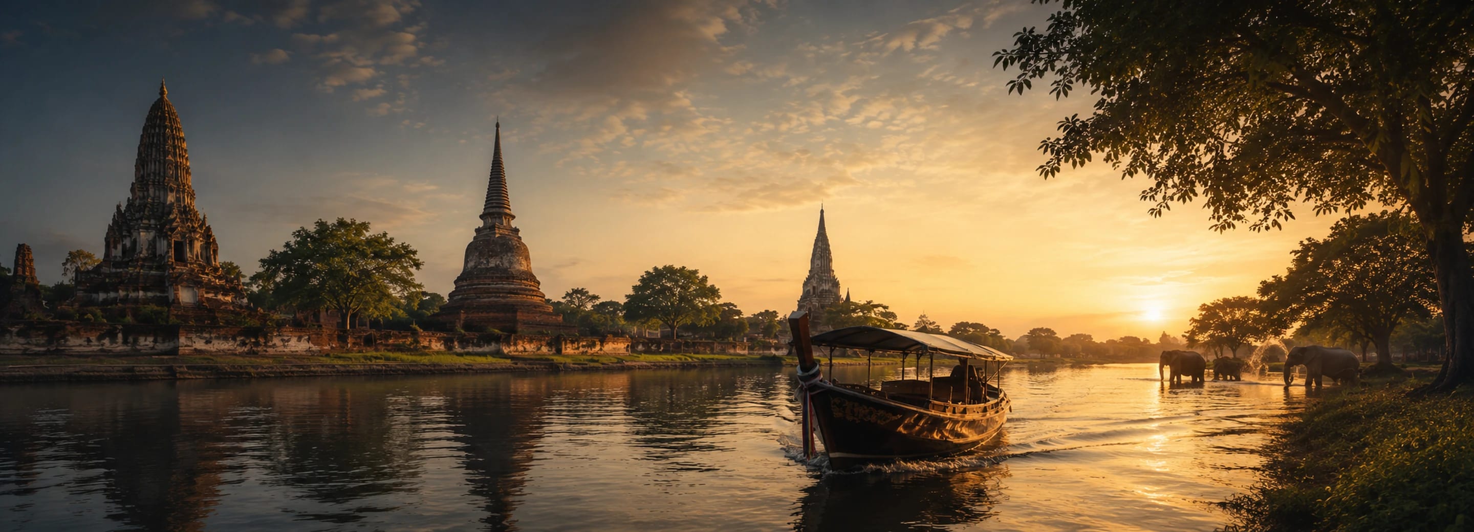 ล่องเรือไหว้ 3 วัด อยุธยา