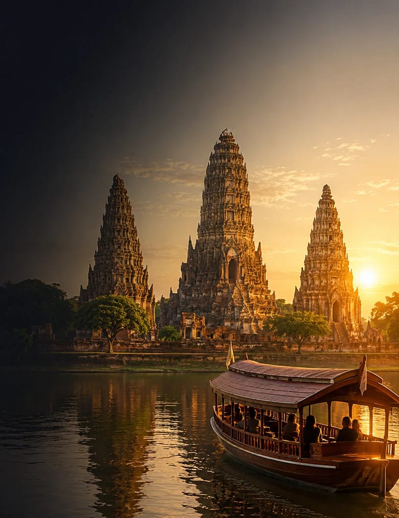 ล่องเรือไหว้ 3 วัด อยุธยา